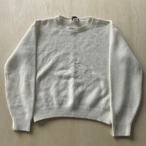 Vintage It's Pure Gould Sweater Womens Large White Geometric Tight-Knit Pullover
